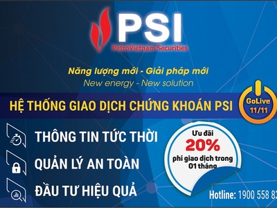 Vận hành hệ thống giao dịch 99Kl99 link đăng nhập mới, PSI triển khai ưu đãi 20% phí giao dịch