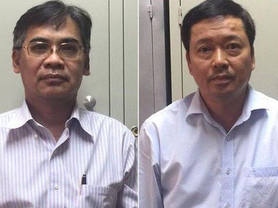 Ông Từ Thành Nghĩa (trái) và Võ Quang Huy.