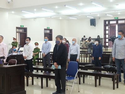 Các bị cáo tại phiên tòa phúc thẩm
