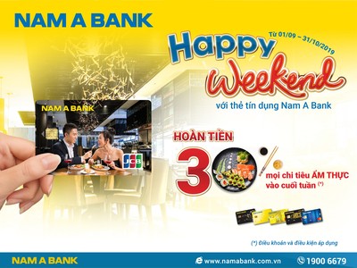 Chủ thẻ tín dụng Nam A Bank được hoàn tiền lên đến 30%