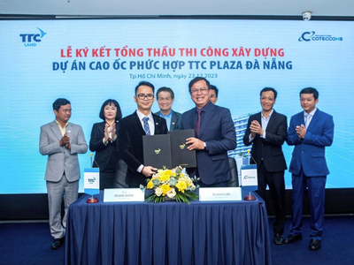 Coteccons làm tổng thầu thi công Cao ốc TTC Plaza Đà Nẵng do TTC Land là đơn vị phát triển