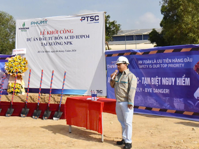 PVFCCo - Phú Mỹ (DPM) khởi công dự án Kl99ok phiên bản mới bồn nguyên liệu acid phosphoric