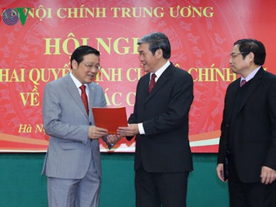 Ông Phan Đình Trạc tại buổi công bố Quyết định bổ nhiệm làm Trưởng ban Nội chính Trung ương