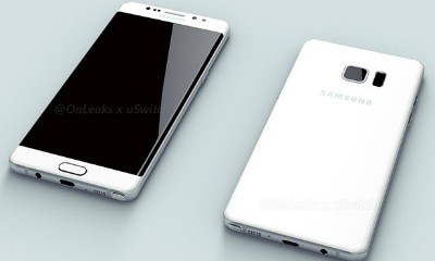 Hình ảnh render đầu tiên về Galaxy Note 6 (Galaxy Note 7). Ảnh: Onleaks/Uswitch
