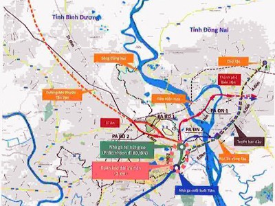 Bản đồ vị trí nghiên cứu kéo dài tuyến metro Bến Thành - Suối Tiên. Ảnh: BQL 99Kl.app khuyến mãi hot đô thị TP HCM.