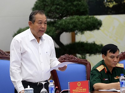 Phó thủ tướng Trương Hòa Bình phát biểu tại Hội nghị. Ảnh: Bá Đô