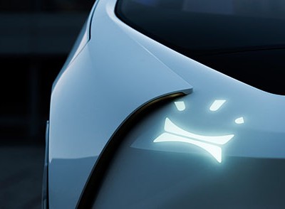 Tạo hình tinh nghịch của đèn pha trên Concept-i. Ảnh: Toyota.