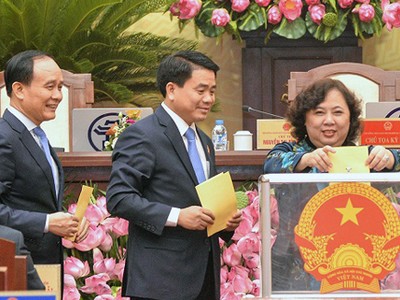 Các lãnh đạo chủ chốt của TP Hà Nội sẽ được lấy phiếu tín nhiệm tại kỳ họp HĐND cuối năm. Ảnh: HĐND.