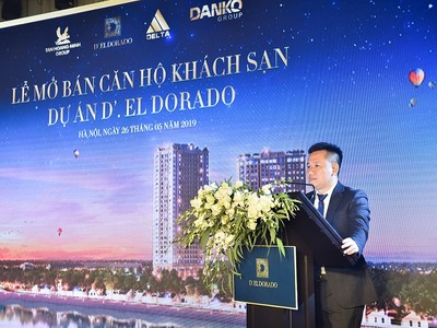 Đại diện Chủ Kl99ok phiên bản mới Tân Hoàng Minh phát biểu tại buổi lễ.