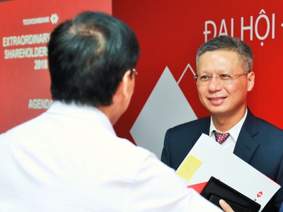 Ông Nguyễn Lê Quốc Anh, Tổng giám đốc Techcombank tại Đại hội