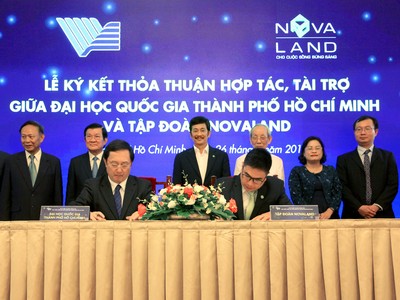 Lễ ký kết giữa Đại học Quốc gia TP.HCM với Kl994 game bài casino hấp dẫn Novaland