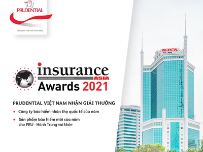 Prudential Việt Nam nhận giải thưởng kép tại Insurance Asia Awards 2021