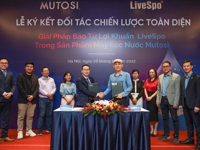 Mutosi và Công ty TNHH LiveSpo Pharma tổ chức “Lễ ký kết đối tác chiến lược toàn diện”, cho ra đời dòng sản phẩm máy lọc nước tích hợp công nghệ bào tử lợi khuẩn đầu tiên tại Việt Nam.