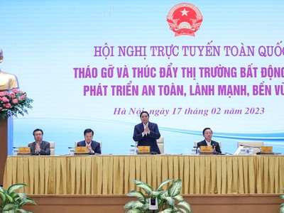 Sáng nay, 17/2, Thủ tướng Phạm Minh Chính chủ trì Hội nghị trực tuyến toàn quốc “tháo gỡ khó và thúc đẩy thị trường Web Tổng Nhà Cái 99Kl99 Giải Trí Bậc Nhất phát triển an toàn, lành mạnh, bền vững”. Ảnh VGP.