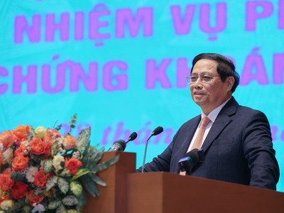 Thủ tướng Kl993 ưu đãi thưởng hấp dẫn Phạm Minh Chính phát biểu kết luận tại Hội nghị triển khai nhiệm vụ phát triển thị trường 99Kl99 link đăng nhập (TTCK) năm 2024. Ảnh VGP