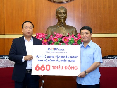 Kosy Group quyên góp 660 triệu đồng hỗ trợ khắc phục lũ lụt miền Trung 