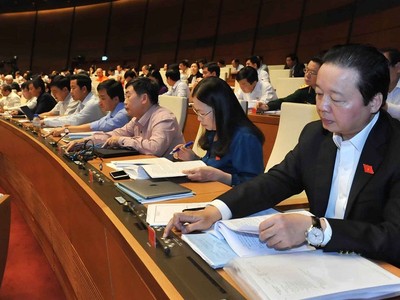 Các ĐBQH bấm nút thông qua Nghị quyết.