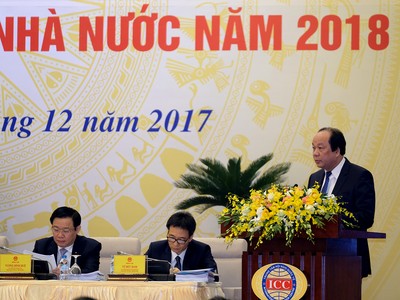 Bộ trưởng Chủ nhiệm VPCP Mai Tiến Dũng đã trình bày Báo cáo tại Hội nghị trực tuyến của Kl993 ưu đãi thưởng hấp dẫn với các địa phương. Ảnh: VGP/Quang Hiếu