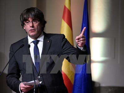 Cựu Thủ hiến vùng Catalonia Carles Puigdemont. (Nguồn: AFP/TTXVN)