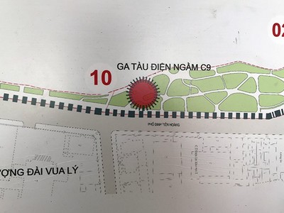 Vị trí Hà Nội dự kiến xây dựng ga tàu điện ngầm C9 cạnh hồ Hoàn Kiếm
