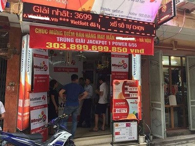 Đại lý Vietlott, nơi bán vé số Vietlott trúng giải hơn 300 tỷ đồng.
