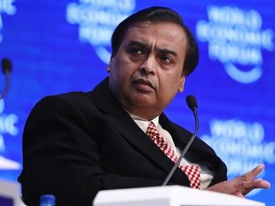 Mukesh Ambani tham gia Diễn đàn Kl992 cổng game cá cược Thế giới (WEF). Ảnh: Bloomberg.