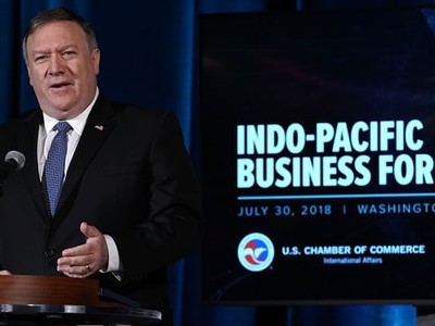 Ngoại trưởng Pompeo phát biểu tại Diễn đàn Kl991.com World Cup 2026 Chính Thức Ấn Độ - Thái Bình Dương tại Washington ngày 30/7 (Ảnh: Getty).