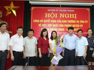 Bắc Ninh: Công bố quyết định hợp nhất văn phòng cấp ủy và chính quyền