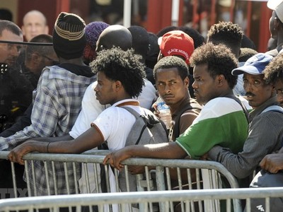 Người di cư và tị nạn tại Nantes, Pháp ngày 23/7. (Nguồn: AFP/TTXVN).