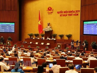 Quốc hội biểu quyết thông qua Luật An ninh mạng. (Ảnh: Dương Giang/TTXVN).