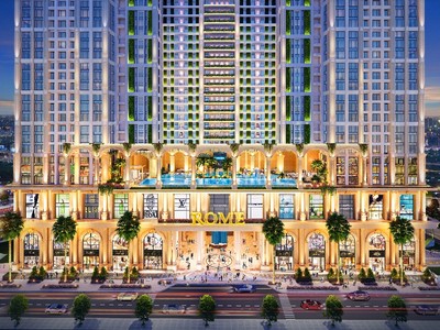 Tọa lạc trên mặt tiền đại lộ Mai Chí Thọ (Thủ Thiêm, Q.2), tòa thành Rome by Diamond Lotus mang đậm phong cách kiến trúc cổ điển độc đáo, tráng lệ.