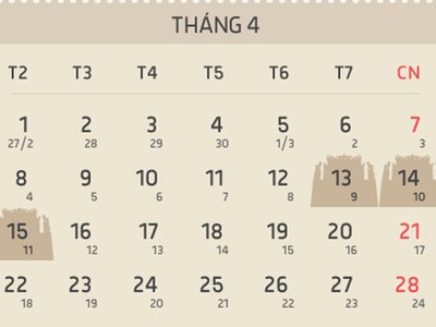 Lịch nghỉ dịp lễ Giỗ tổ. 