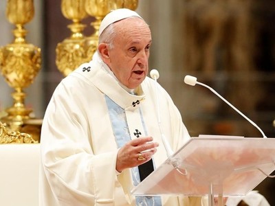 Giáo hoàng tại buổi lễ ở Vatican ngày 1/1. Ảnh: Reuters.