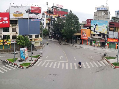 Đường phố Hà Nội vắng lặng trong những ngày giãn cách Trang Chủ KL99Com Số 1 Link Đăng Ký KL999. (Ảnh: Thanh Tùng/TTXVN).