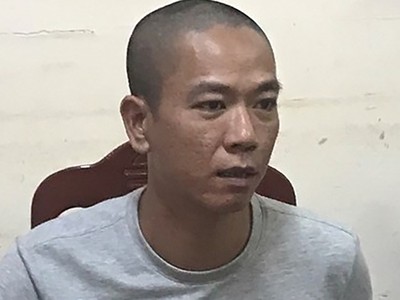 Ngọc lúc bị bắt sáng nay. Ảnh: Công an cung cấp.