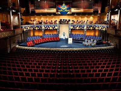 Hội trường hòa nhạc Stockholm, nơi diễn ra lễ trao giải Nobel. (Nguồn: Reuters).