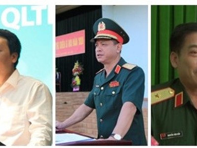 Thứ trưởng Bộ Thông tin và Truyền thông Nguyễn Huy Dũng; Thiếu tướng Nguyễn Trường Thắng - Tư lệnh Quân Khu 7; Thiếu tướng Nguyễn Văn Gấu - Chính ủy Quân Khu 9 (Từ trái sang phải).