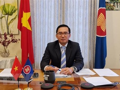 Đại sứ Trần Đức Bình, Trưởng Phái đoàn Việt Nam tại ASEAN, Chủ tịch Ủy ban các Đại diện Thường trực tại ASEAN tham dự cuộc họp lần thứ 45 Hội đồng ủy thác Quỹ ASEAN (AF BOT). (Nguồn: TTXVN phát).