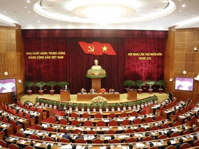 Hội nghị Trung ương 14. Ảnh: TTXVN.