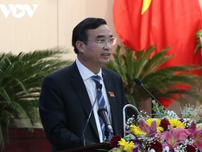 Ông Lê Trung Chinh, tân Chủ tịch UBND thành phố Đà Nẵng phát biểu nhận nhiệm vụ trước HĐND ngày 9/12/2020.