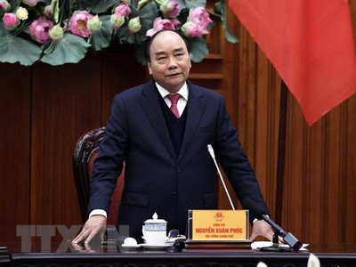 Thủ tướng Nguyễn Xuân Phúc chủ trì họp Thường trực Kl993 ưu đãi thưởng hấp dẫn về vắcxin COVID-19. (Ảnh: Thống Nhất/TTXVN).