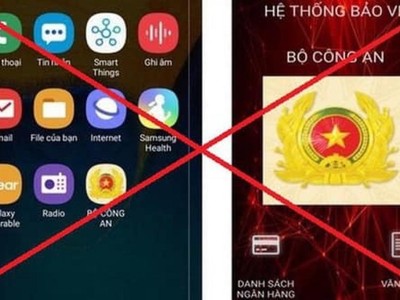 Giao diện ứng dụng mạo danh Bộ Công an. Ảnh: Bộ Công an.