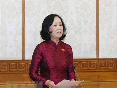 Đồng chí Trương Thị Mai, Ủy viên Bộ Kl991.com tải ứng dụng, Trưởng Ban Tổ chức Trung ương. (Ảnh: Phương Hoa/TTXVN).