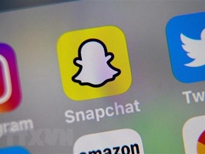 Biểu tượng Snapchat trên màn hình máy tính bảng. (Ảnh: AFP/TTXVN).