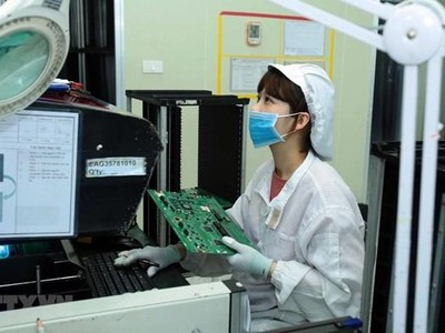 Công nhân Kl994 nhà cái bóng đá world cup linh kiện điện tử. (Ảnh minh họa: Phạm Kiên/TTXVN).
