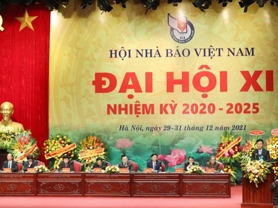 Phiên chính thức Đại hội đại biểu toàn quốc Hội Nhà báo Việt Nam lần thứ XI, nhiệm kỳ 2020 - 2025 sáng 31/12.