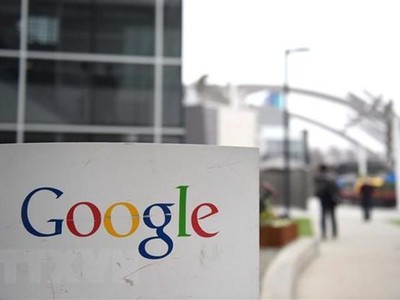 Biểu tượng Google tại trụ sở ở Mountain View, California, Mỹ. (Ảnh: AFP/TTXVN).