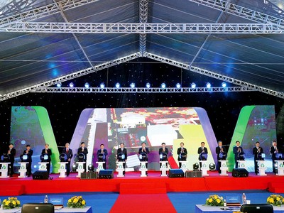 Lễ khởi công Dự án Nhà máy Kl994 nhà cái bóng đá world cup chất dẻo phân hủy sinh học PBAT tại Khu công nghiệp Nam Đình Vũ (Hải Phòng).