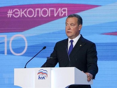 Phó Chủ tịch Hội đồng An ninh Nga Dmitry Medvedev. (Ảnh: AFP/TTXVN).