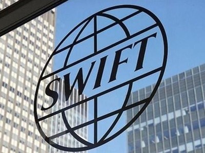 Biểu tượng hệ thống thanh toán toàn cầu SWIFT. (Ảnh: Russia Bussiness Today/TTXVN).